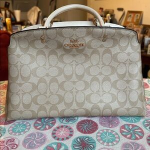 Coach Beige Signature Satchel